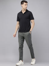 Men's Grey Cotton Caribbean Slim Fit Stripes Printed 4 Pocket Cross Pocket Trouser